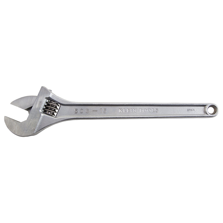 Klein Tools 506-15 Adjustable Wrench, Forged Drive Wrench with High Polish Chrome Finish and Contoured Handle, 15-Inch