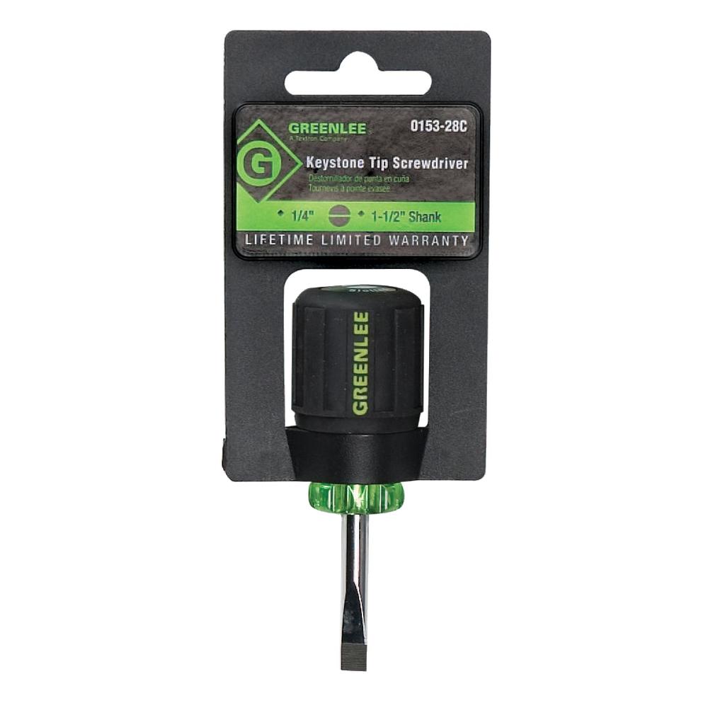 Greenlee 0153-28C Screwdriver, Flat 1/4