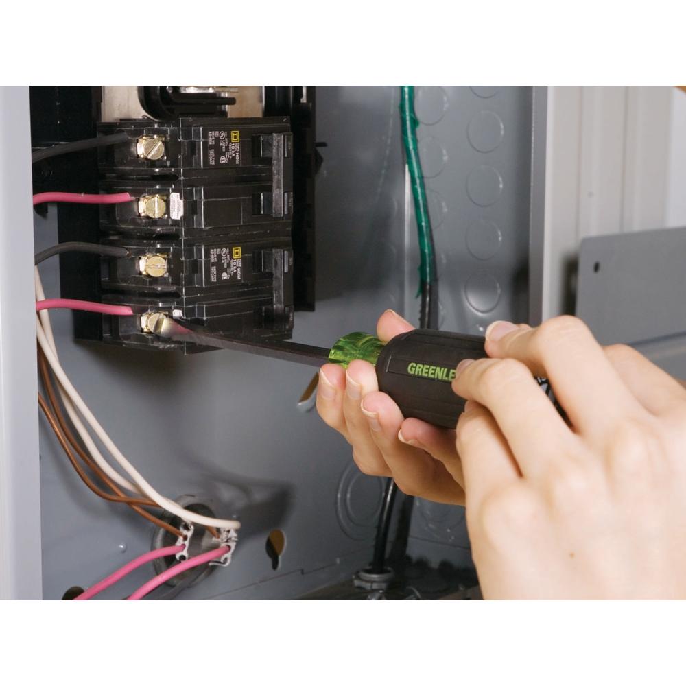 Greenlee 0153-11C Screwdriver, Flat-Key 1/4x4 in.