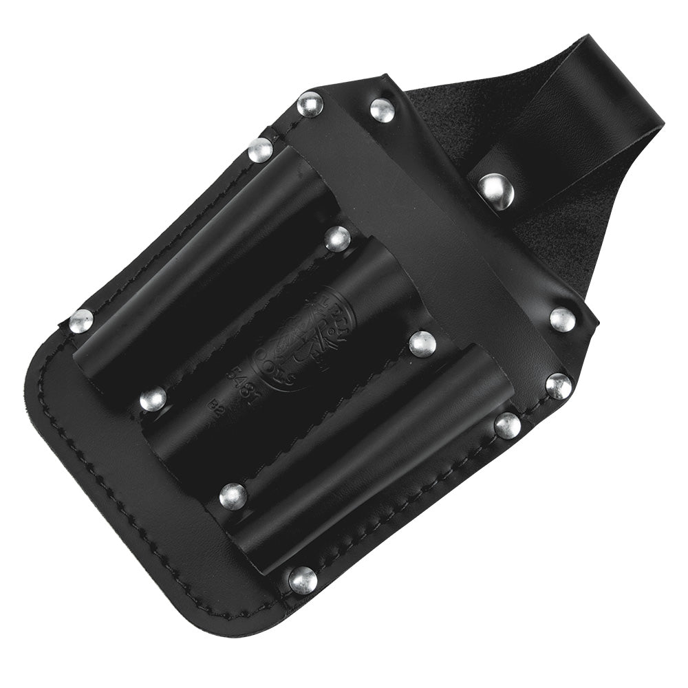 Klein Tools 5481 Leather Back Pocket Tool Pouch Made of Double Stitched and Riveted Leather, 6-Pockets