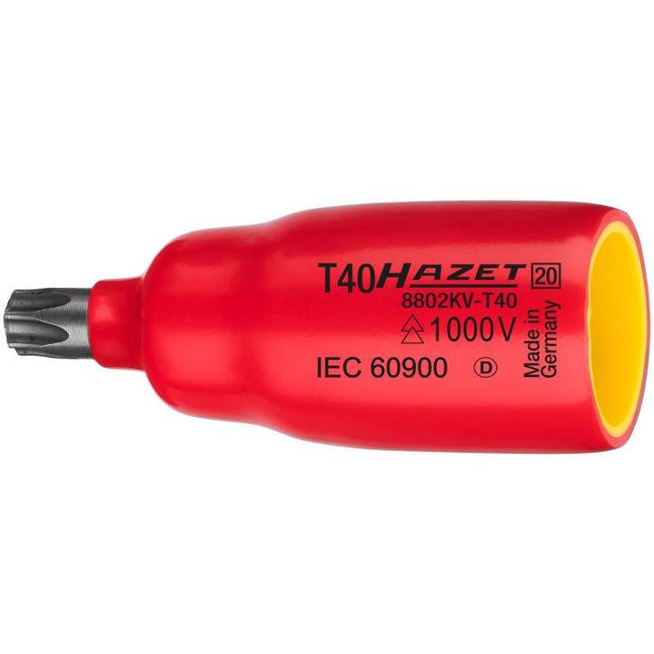 Hazet 8802KV-T40 Insulated Screwdriver Socket, 10mm (3/8") Square Drive, TORX® T40