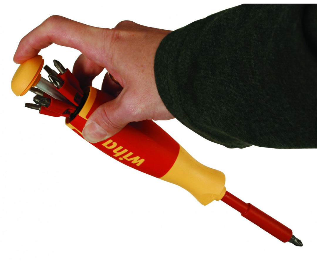 Wiha Tools 38050 Insulated Pop-Up Insert Bit Holder Screwdriver SL/PH/SQ/PZ