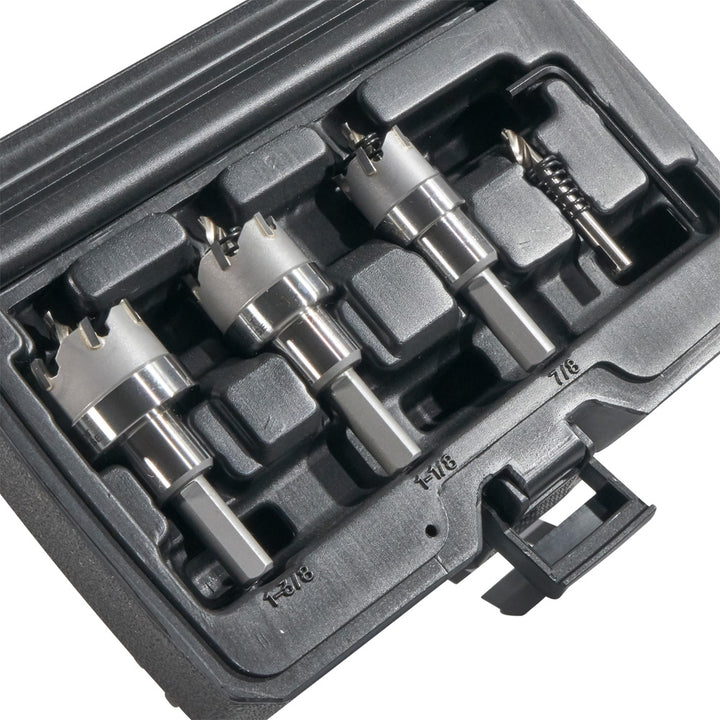 Klein Tools 31872 Carbide Hole Cutter Set Packed in Rust-Proof Molded Plastic Case, 4-Piece