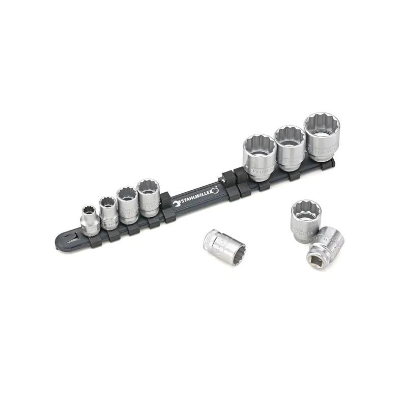 Stahlwille 96052010 Socket Spanner Set On Clip Rail 3/8 Inch, 10 Pcs