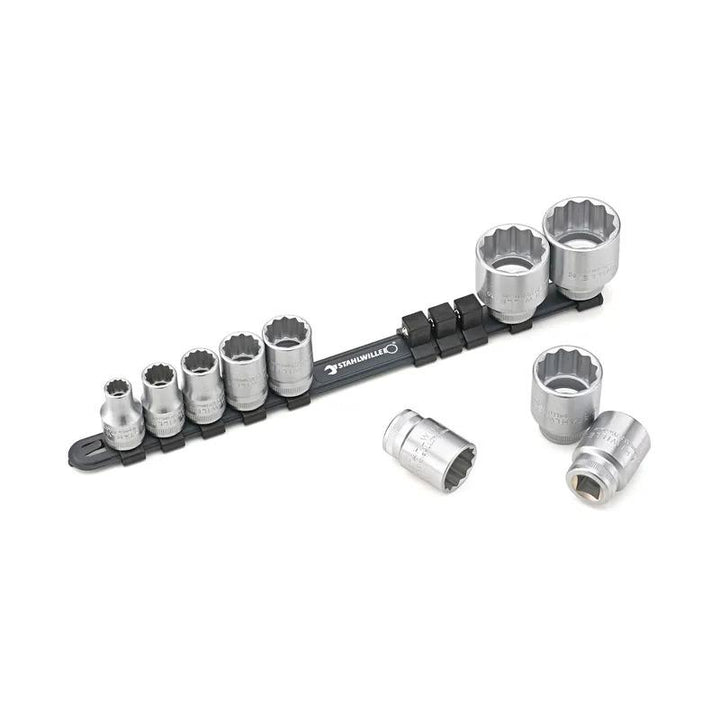 Stahlwille 96053010 Socket Spanner Set On Clip Rail 1/2 Inch, 10 Pcs
