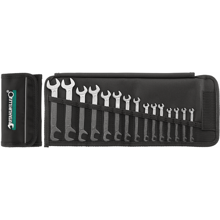 Stahlwille 96400653 12/10 Small Double Open Ended Spanner Electric Set w/ Wallet, 10 Pieces