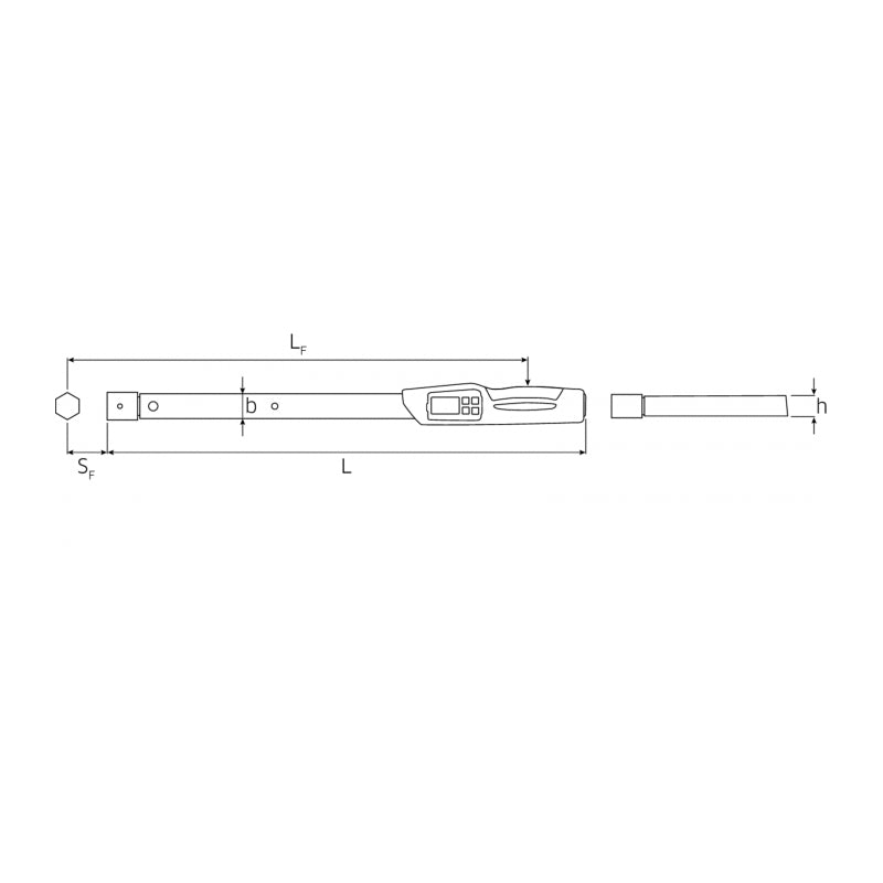 Stahlwille 96501765 Electromechanical Torque Wrench, L. 1065 mm