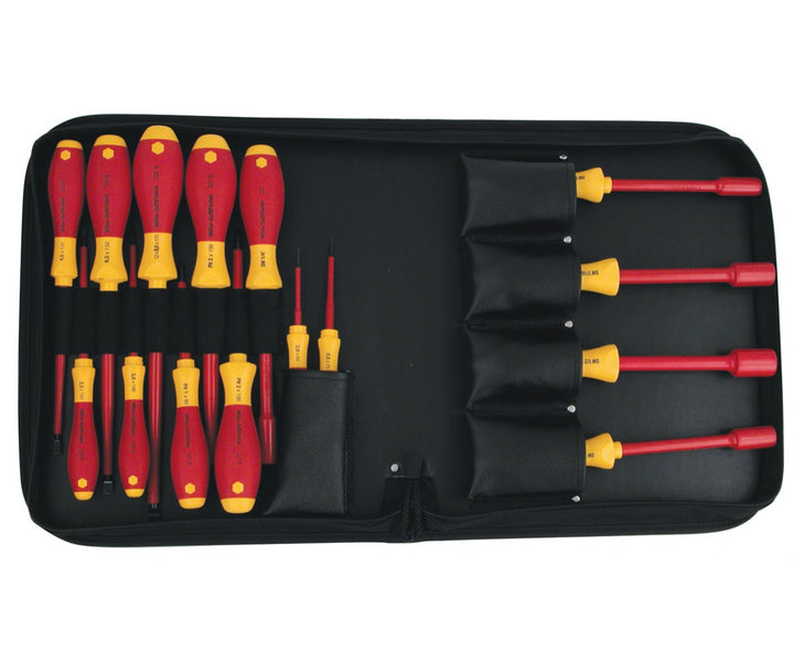 Wiha Tools 32190 Insulated Slotted / Phillips / Inch Nut Drivers Set, 15 Pc.
