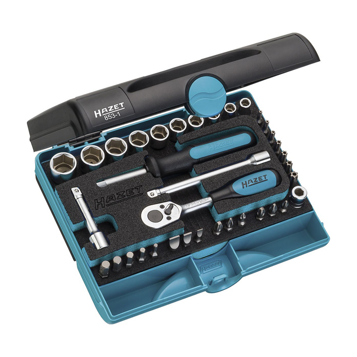 Hazet 853-1 1/4" 36 Pc Metric Socket and Bit Set