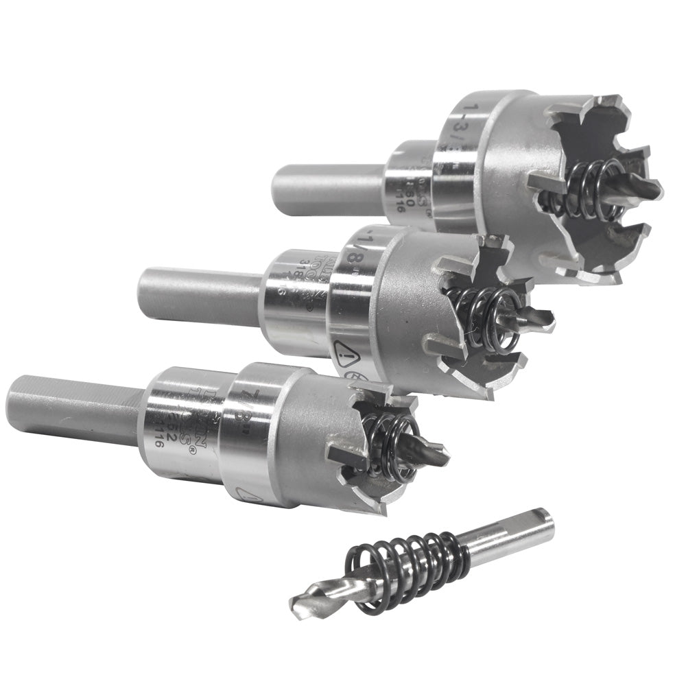 Klein Tools 31872 Carbide Hole Cutter Set Packed in Rust-Proof Molded Plastic Case, 4-Piece