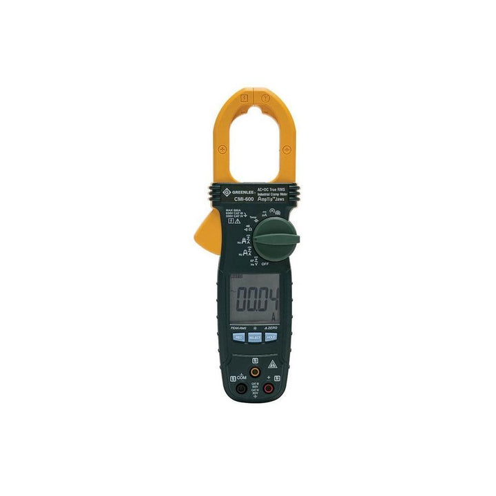 Greenlee CMI-600-C Industrial AC/DC True RMS Clamp Meter, Calibrated, 600 Amp