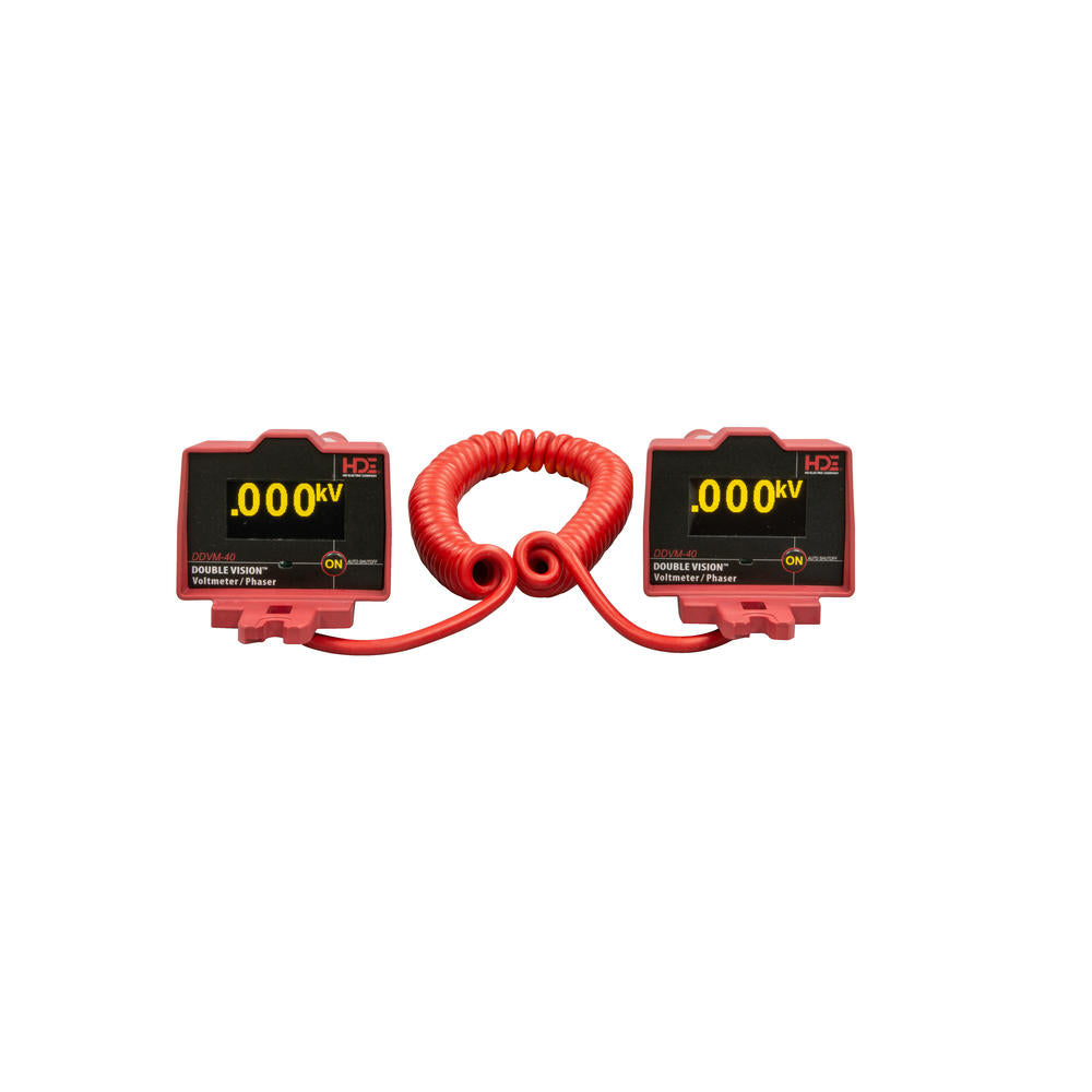 Greenlee DDVM-40 Double Vision® Dual Display Voltmeter/Phasing Set 5V-40kV, OH Kit, Base
