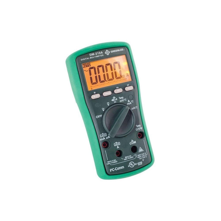 Greenlee DM-210A Digital Multimeter, Cap, Temp