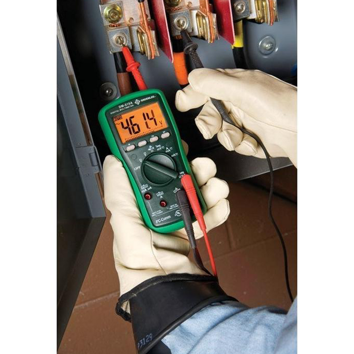 Greenlee DM-210A Digital Multimeter, Cap, Temp