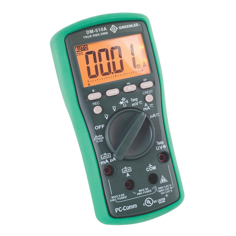 Greenlee DM-510A Digital Multimeter, TRMS, AC/DC, CAP, TEMP