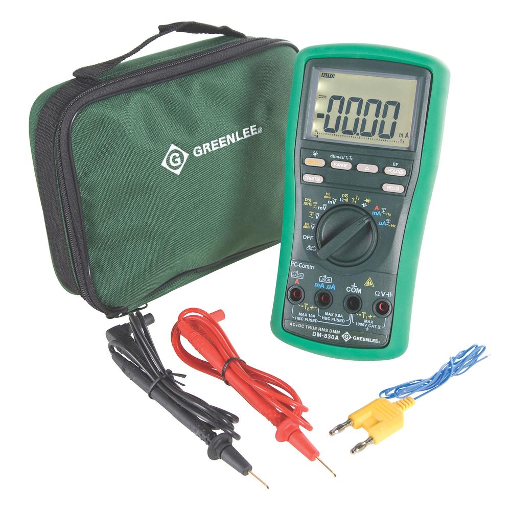 Greenlee DM-830A Digital Multimeter, TRMS, AC+DC, DUALTEMP
