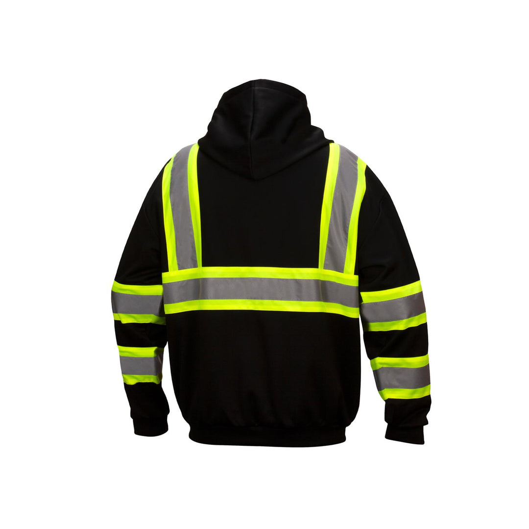 Pyramex RSZH3411 ANSI Type O - Class 1 Black Reflective Premium Zipper Sweatshirt