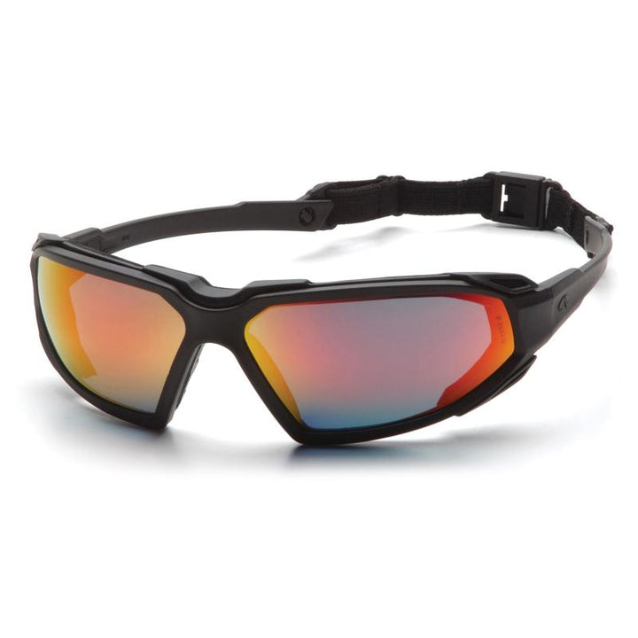 Pyramex SBB5055DT Sky Red Mirror Anti-Fog Lens with Black Frame