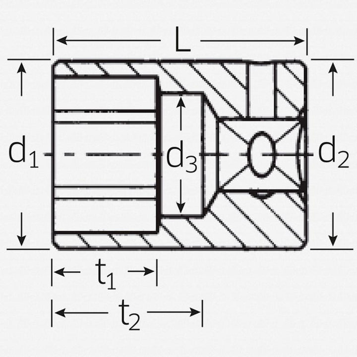 Stahlwille 01530014 Bi-Hex Socket, 40aD 12-pt 7/32" 1/4" Drive