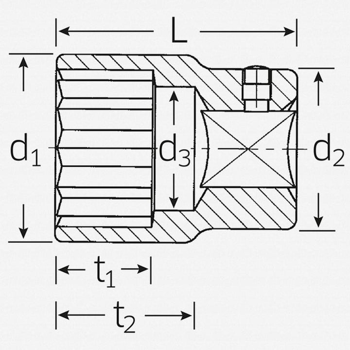 Stahlwille 05410069 55a 1 13/16 Inch 12-pt Bi-Hex Socket 3/4 Inch Drive