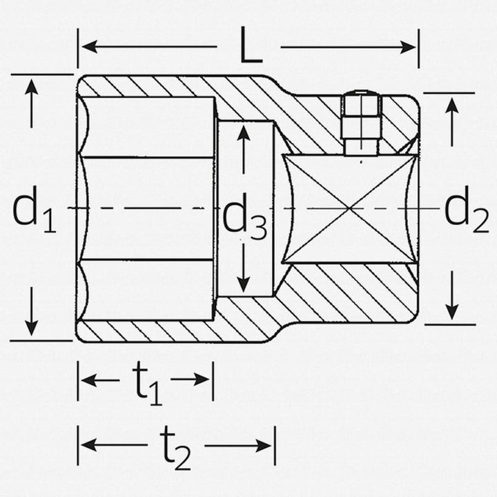 Stahlwille 06010080 Hex 60 1" Drive 6-pt Socket 80 mm