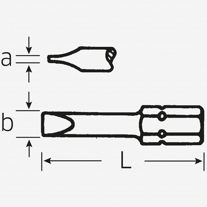 Stahlwille 08301680 1250 8 mm Slotted Power Bit, 1/4" Drive