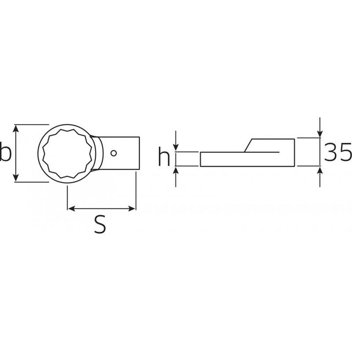 Stahlwille 58228055 732/80 Ring shell tool 55 mm, 24.5x28 mm