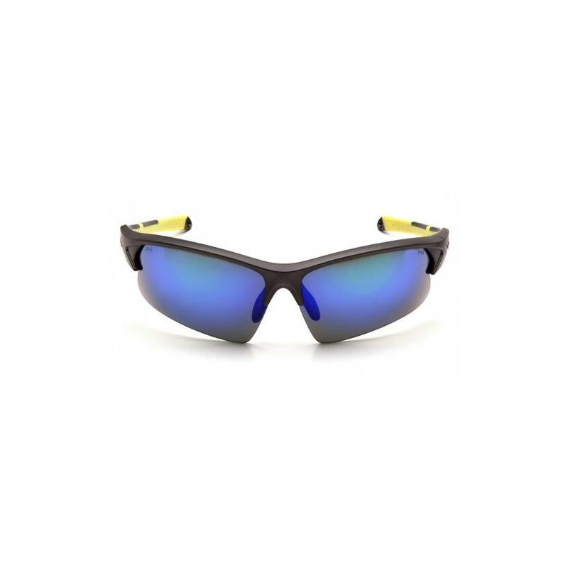 Pyramex VGSGMV1657T Ice Blue Mirror Lens with Gun Metal/Hi-vis Yellow Frame