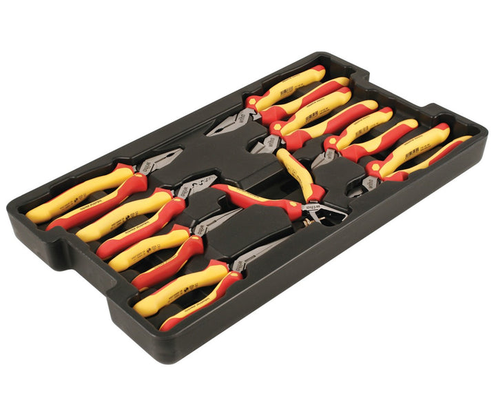 Wiha Tools 32999 Insulated Pliers / Cutters Set with Tray, 9 Pc.