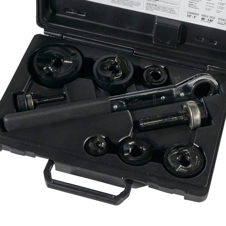 Klein Tools 53732SEN Knockout Punch Set with Wrench, 10 Pc.