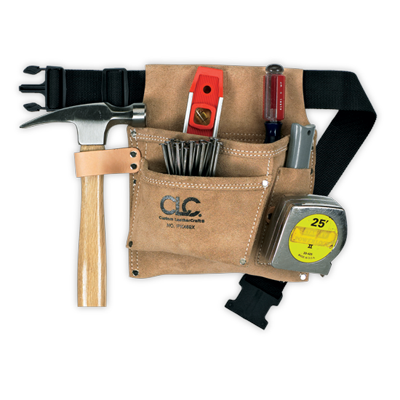 CLC IP489X 3 POCKET NAIL & TOOL BAG WITH POLY WEB BELT