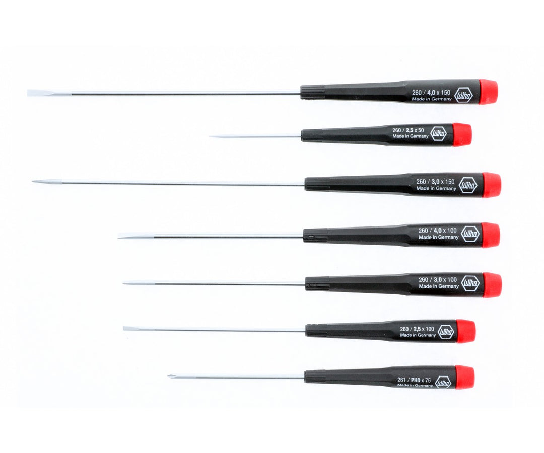 Wiha Tools 26092 7 Piece Precision Slotted and Phillips Screwdriver Set