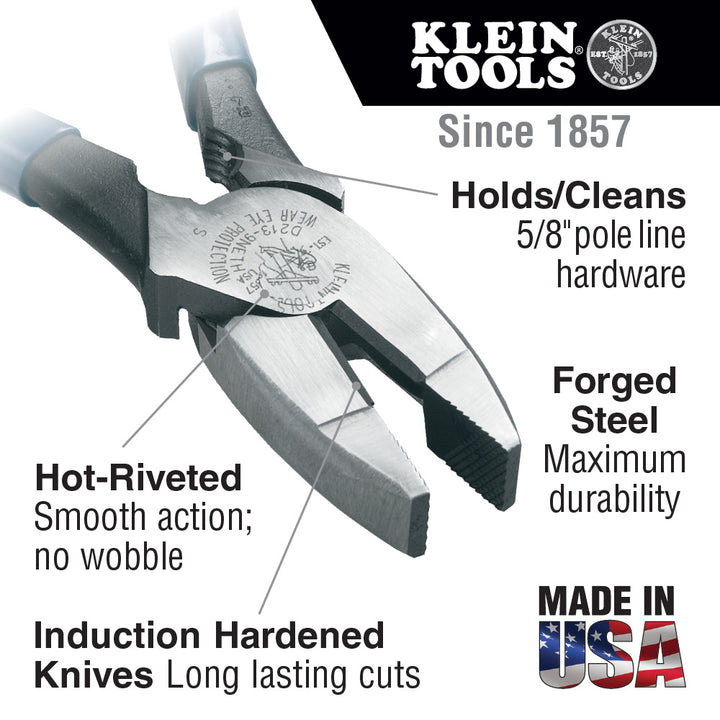 Klein Tools D213-9NETH Lineman's Bolt-Thread Holding Pliers, 9"