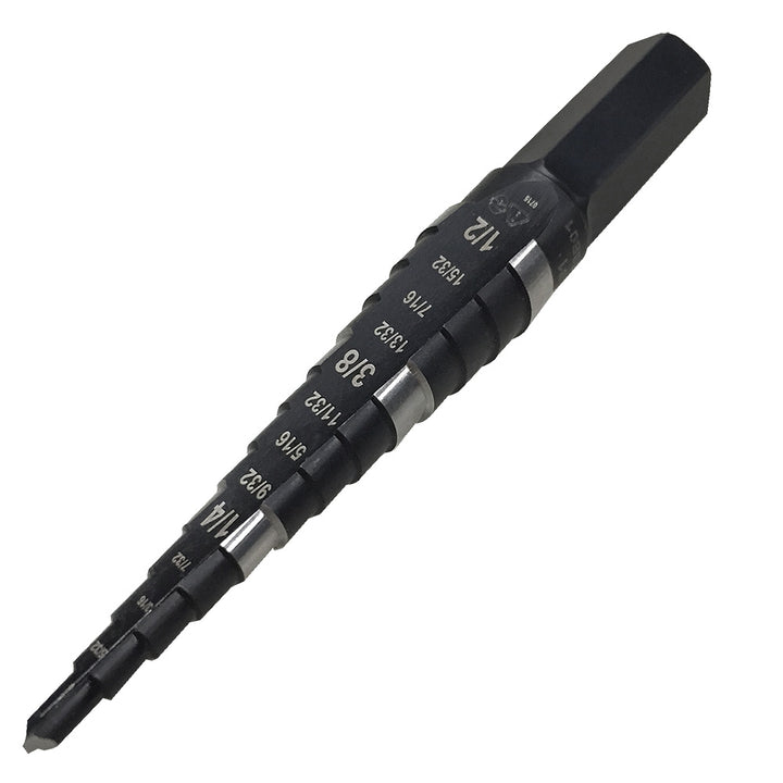 Klein Tools KTSB01 Step Drill Bit Double-Fluted #1, 1/8" to 1/2"