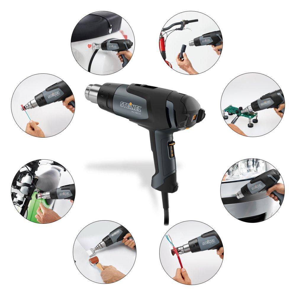 Steinel HL 1920 E Professional Heat Gun, 1500 W, Adjustable Temperature and Airflow, Hot Air Gun for Soldering, Heat Shrinking, Stripping Paint