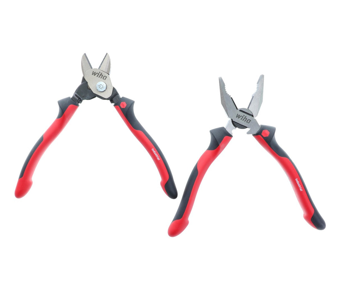 Wiha Tools 30941 Industrial Soft Grip Pliers Lineman's and BiCut Combo Pack