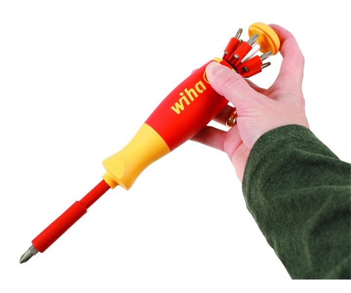 Wiha Tools 38051 Insulated Pop-Up Insert Bit Holder Screwdriver SL/PH/SQ/TX