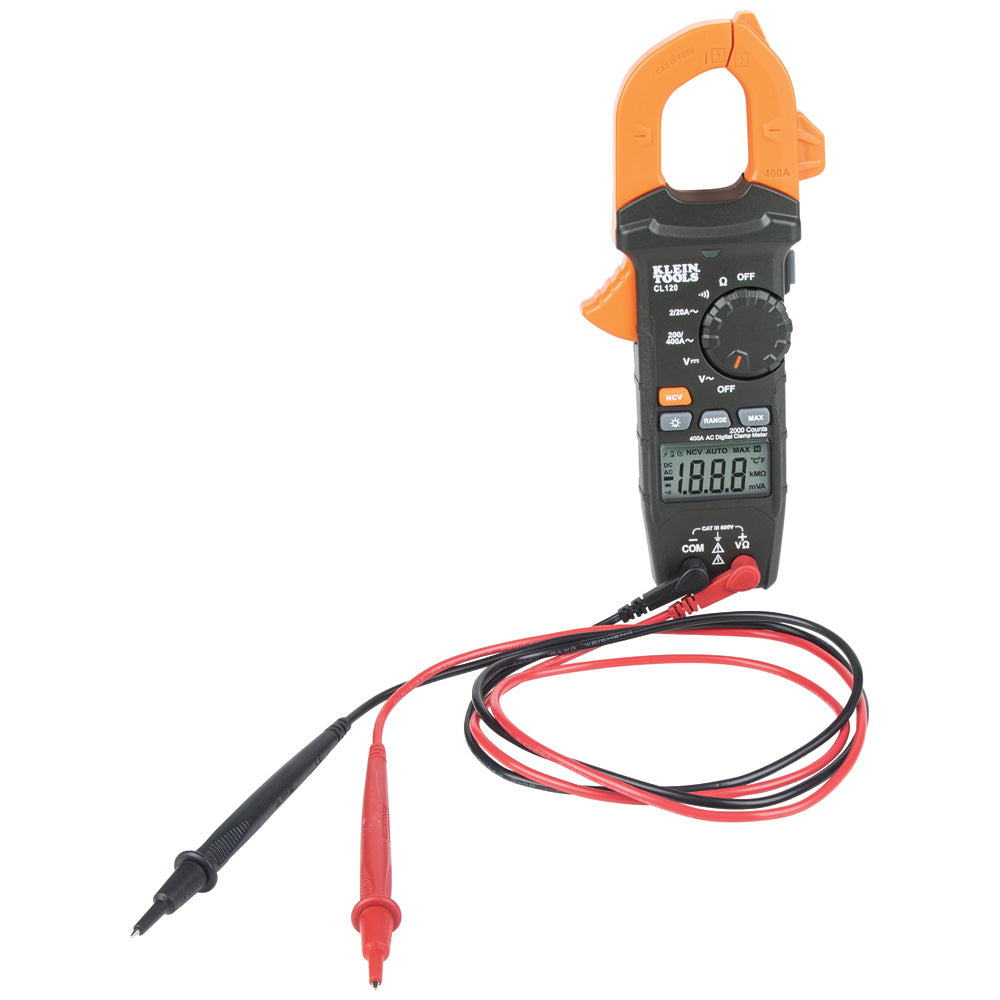 Klein Tools CL120 Digital Clamp Meter, AC Auto-Ranging 400 Amp