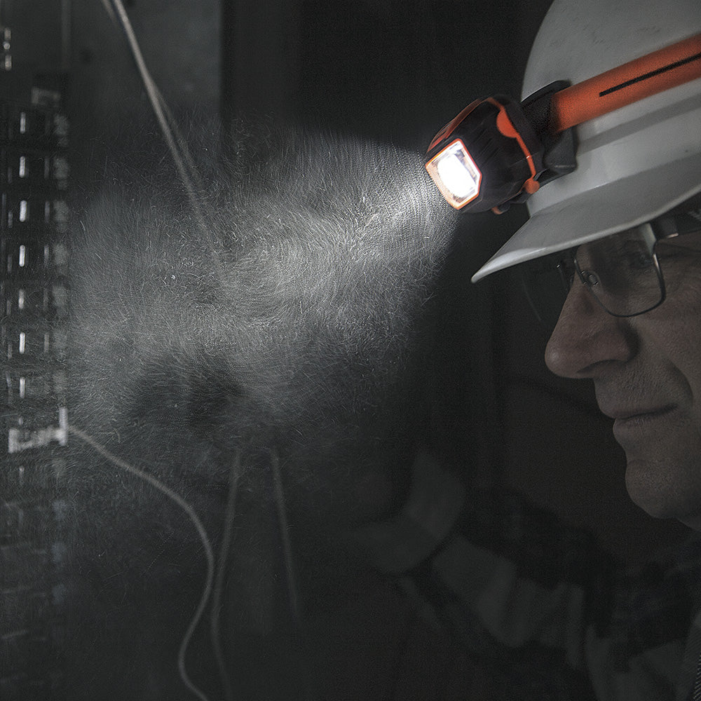 Klein Tools 56220 Headlamp, LED Flood Light and Spotlight for Hard Hat with 45-Degree Tilt