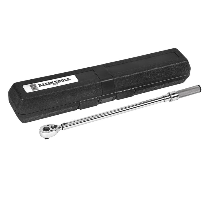Klein Tools 57010 1/2-Inch Square Drive Torque Wrench, 30 to 250-Foot-Pound