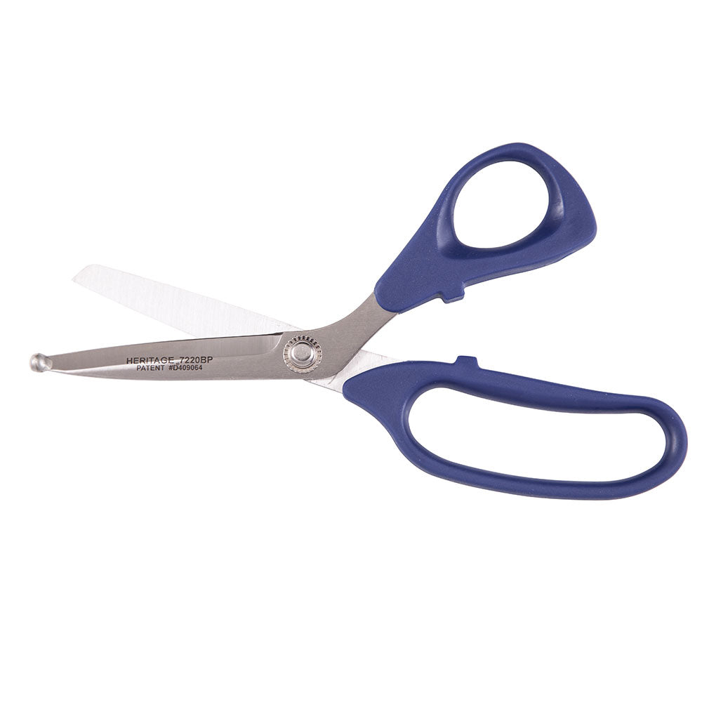 Heritage Cutlery 7220BP 8 7/8'' SS Bent Trimmer / Plastic Ambidextrous Handle / Ball Point Tips