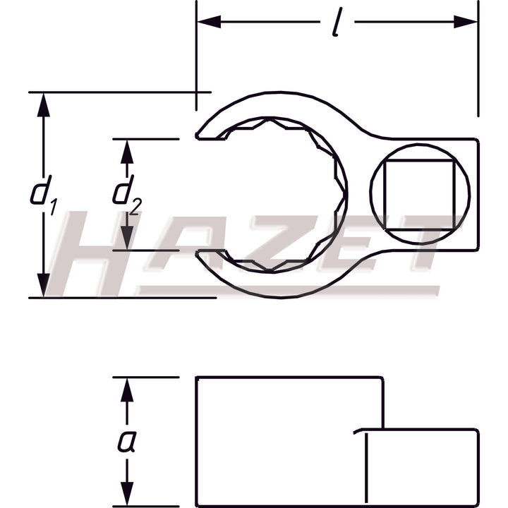 Hazet 848Z-32 12-Point Hollow 12.5mm (1/2") 32 Open Box-End Wrench