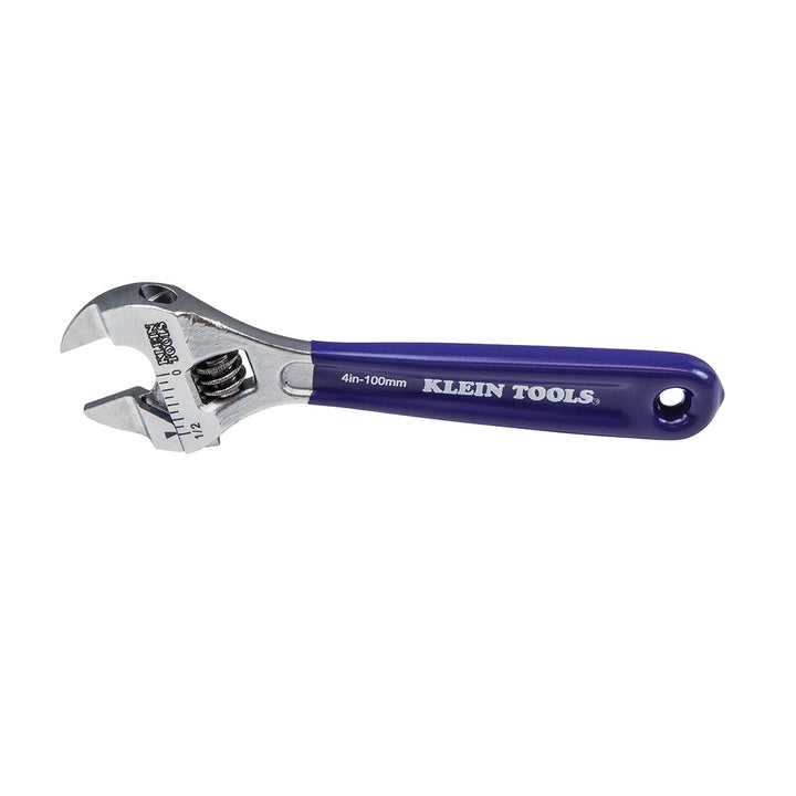 Klein Tools D86932 Slim-Jaw Adjustable Wrench, 4"