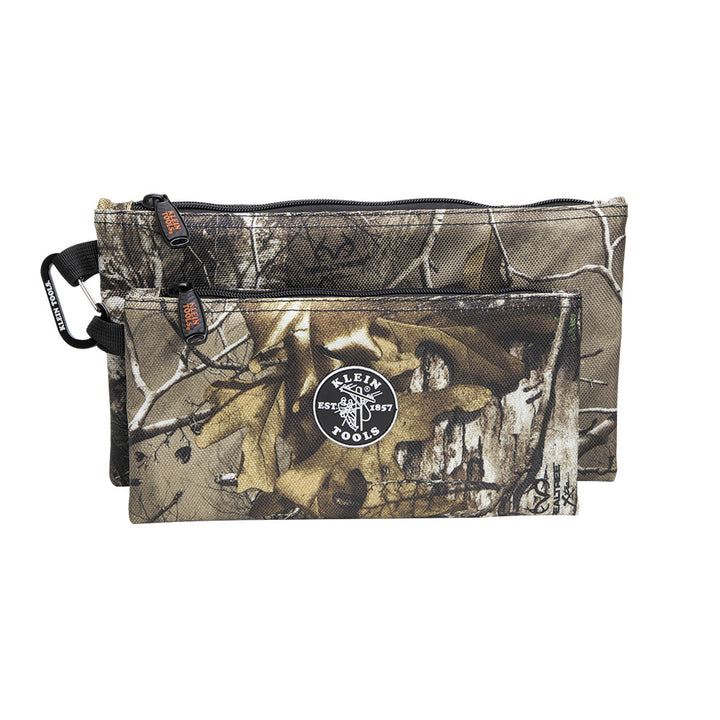 Klein Tools 55560 Zipper Bags, Camo Bags are 12.5 and 10-Inch, 1680d Ballistic Weave Camouflage