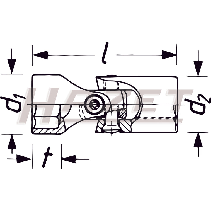 Hazet 880G-10 (6-Point) 10mm (3/8") 10-10 Traction Universal Joint Socket