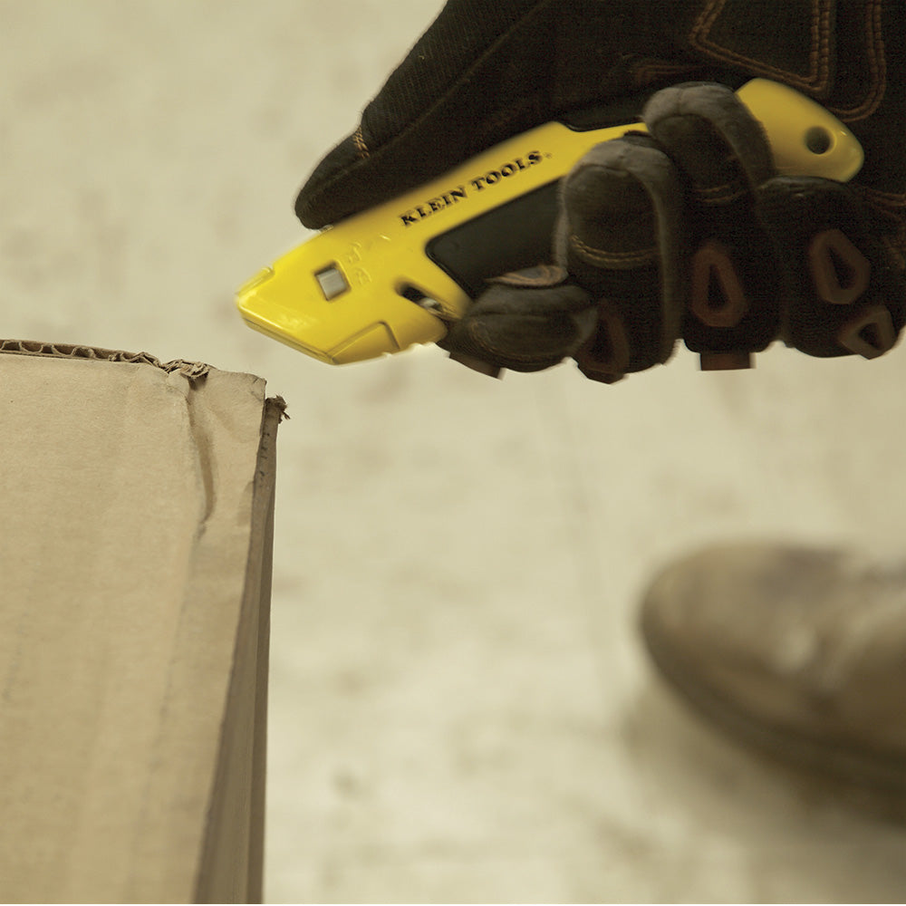 Klein Tools 44136 Utility Knife, Self-Retracting, Rubber Handle for No-Slip Grip