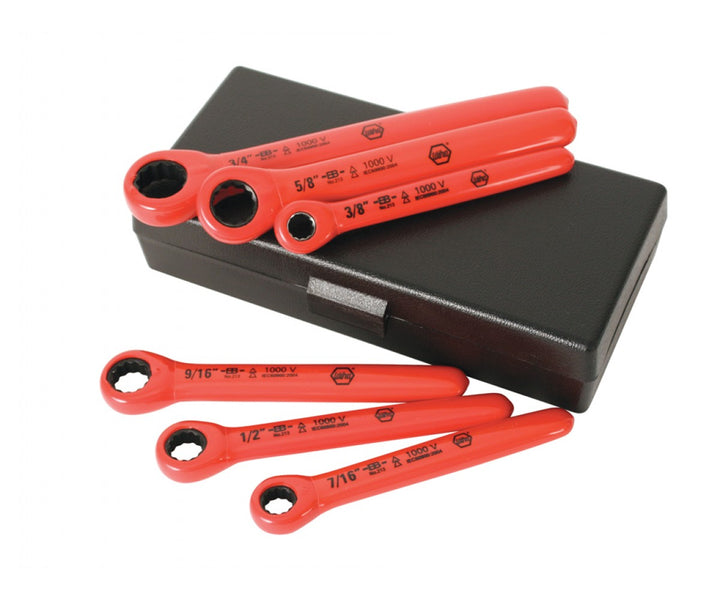 Wiha Tools 21391 6-Piece Insulated Inch Ratchet Wrench Set
