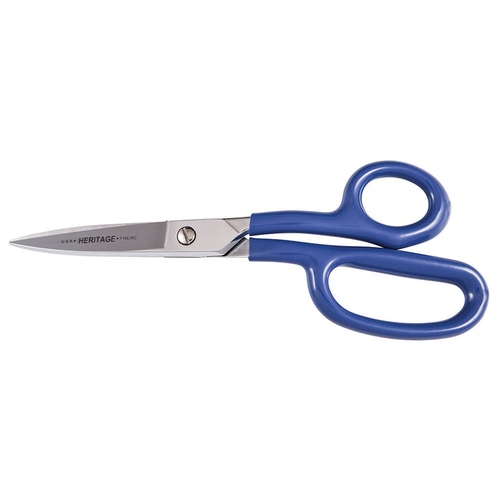 Heritage Cutlery 718LRC 8 5/8'' Heavy Duty Carpet Shear w/ Large Ring / Curved / Coated Handle