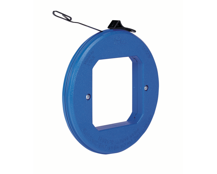 Ideal 31-012 Blued-Steel Fish Tape with Formed Hook and Thumb Winder Case, 25 Feet