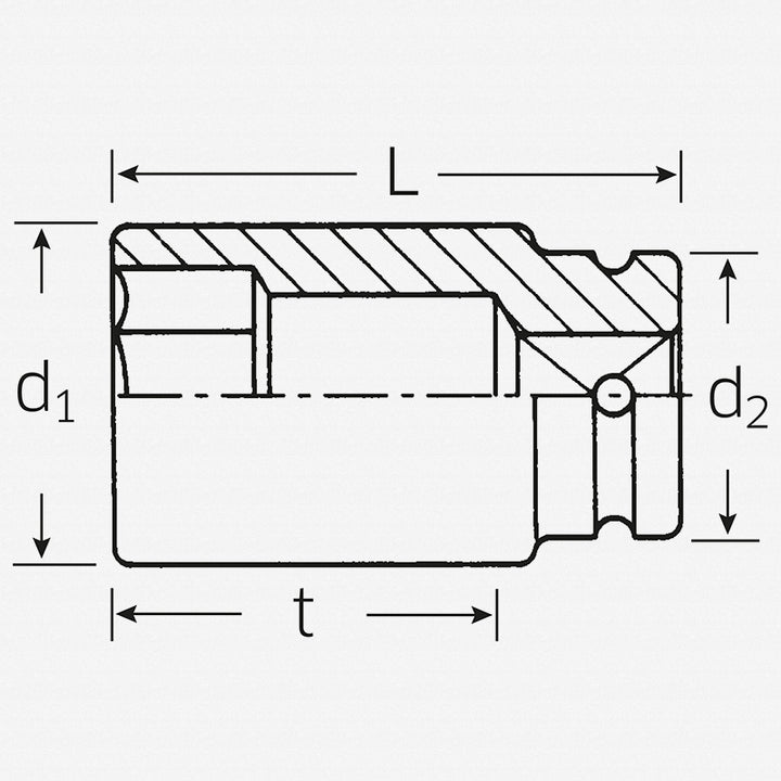 Stahlwille 26020038 38mm x 1" Deep Impact Hex Socket